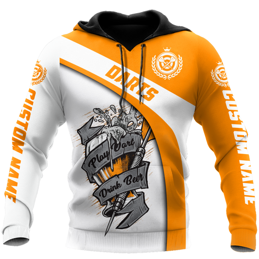 Darts Player No9 Personalized Name 3D Printed Personalized Unisex Hoodie ML