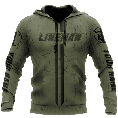 Customize Name Lineman Hoodie For Men And Women