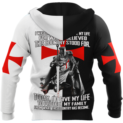 Knight Templar 3D All Over Printed Unisex Hoodie