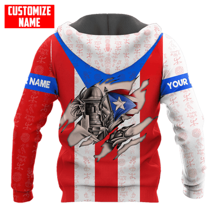 Customize Name Boricua Puerto Rico Hoodie For Men And Women