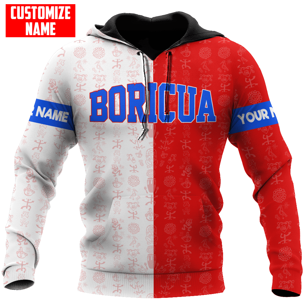 Customize Name Boricua Puerto Rico Hoodie For Men And Women