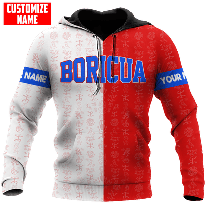Customize Name Boricua Puerto Rico Hoodie For Men And Women