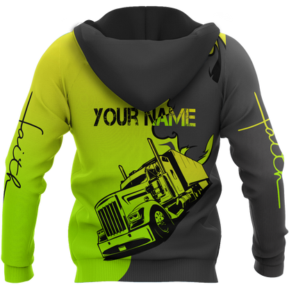 Personalized Name Trucker 3D All Over Printed Shirts For Men and Women