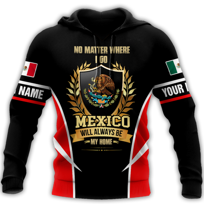 Mexico Will Always Be My Home Personalized Name Hoodie