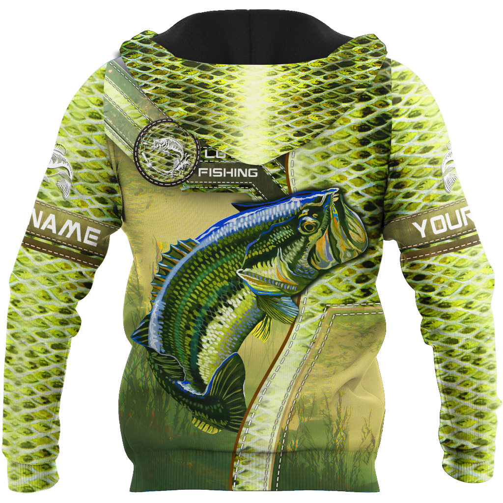 Custom name Bass Master Fishing camo 3D print shirts
