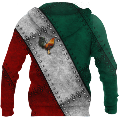 Mexico Rooster 3D All Over Printed Unisex Hoodie