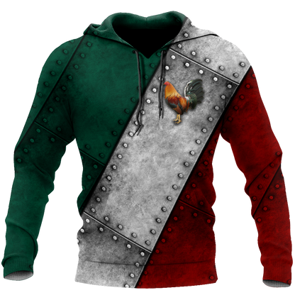 Mexico Rooster 3D All Over Printed Unisex Hoodie