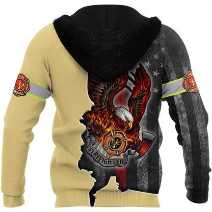 Customize Name Firefighter 3D All Over Printed Unisex Shirts