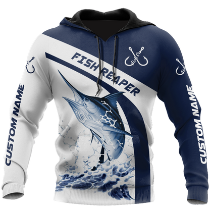 Custom name Marlin fishing design 3d print shirts (special sleeves)
