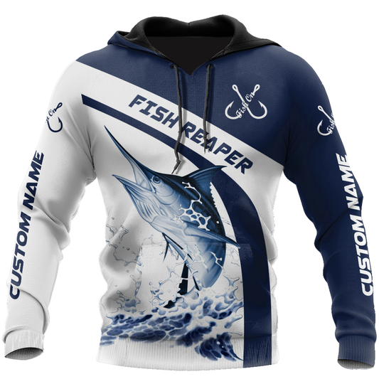 Custom name Marlin fishing design 3d print shirts (special sleeves)