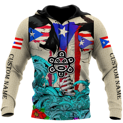 Custom Name Sweet Girls Puerto Rico Hoodie For Men And Women