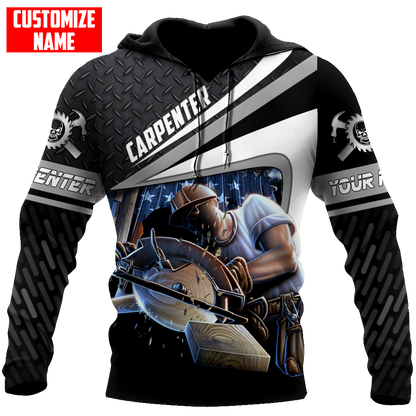 Personalized Name Carpenter 3D All Over Printed Unisex Shirts Metal Pattern Ver6
