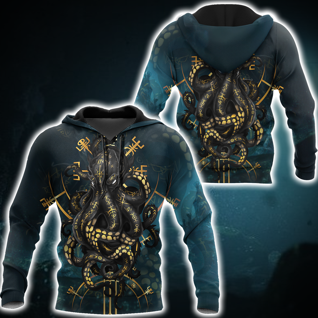 Premium Unisex Hoodie Kraken Octopus King of The Seven Seas III ML