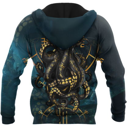 Premium Unisex Hoodie Kraken Octopus King of The Seven Seas III ML