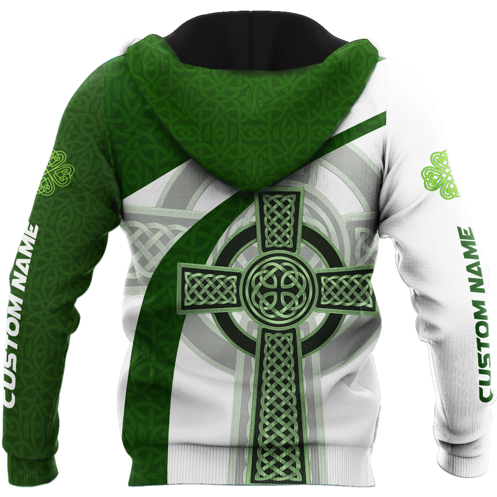 Custom name Irish Celtic Knot Cross 3D Design print shirts