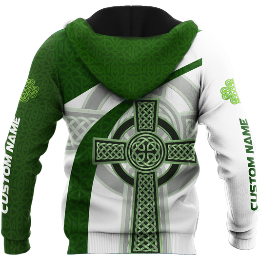 Custom name Irish Celtic Knot Cross 3D Design print shirts