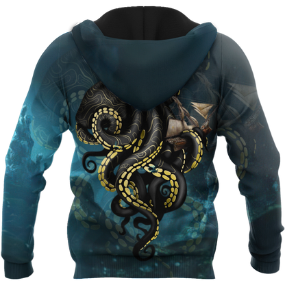 Premium Unisex Hoodie Kraken Octopus King of The Seven Seas IV ML