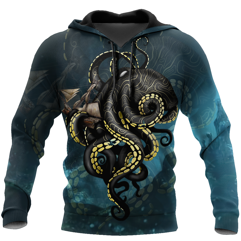 Premium Unisex Hoodie Kraken Octopus King of The Seven Seas IV ML