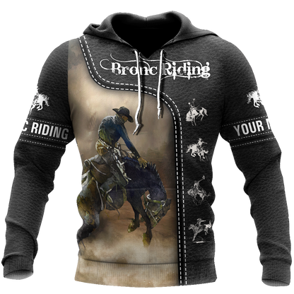 Personalized Name Rodeo 3D All Over Printed Unisex Shirts Black Leather Texture