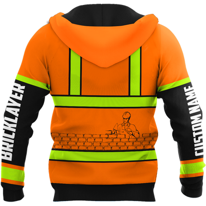 Premium Unisex Hoodie Customize Bricklayer Safety ML
