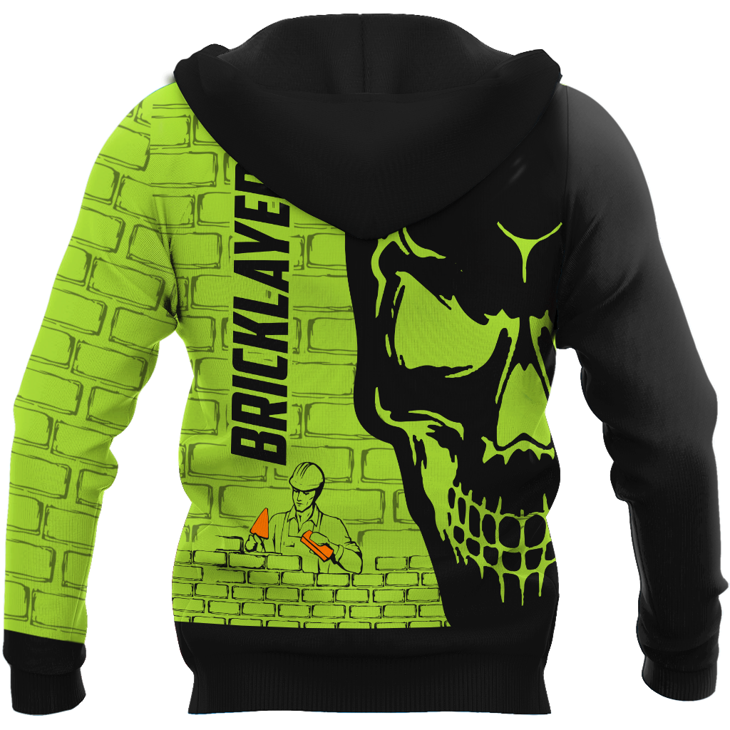 Premium Unisex Hoodie Customize Bricklayer Skull ML