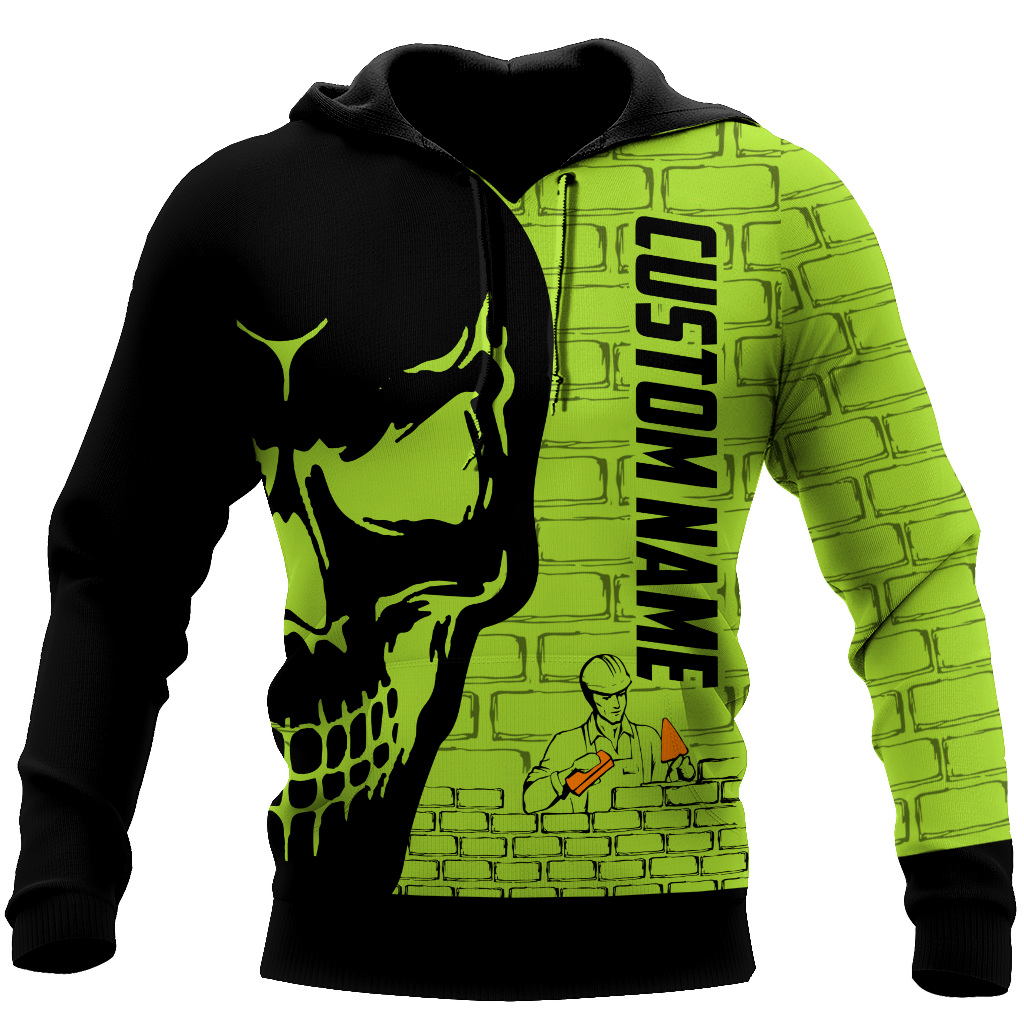 Premium Unisex Hoodie Customize Bricklayer Skull ML