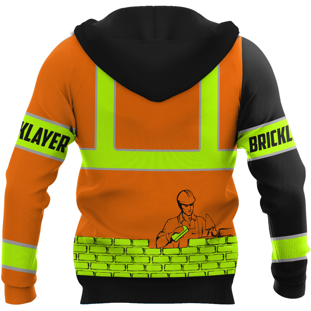 Premium Unisex Hoodie Customize Bricklayer Safety Skull ML