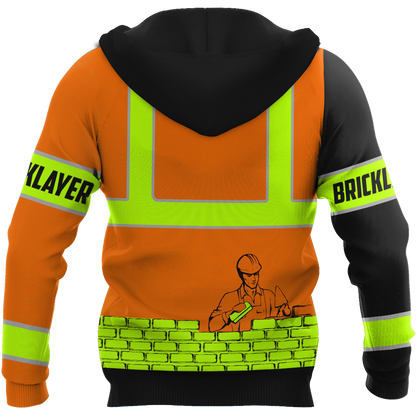 Premium Unisex Hoodie Customize Bricklayer Safety Skull ML