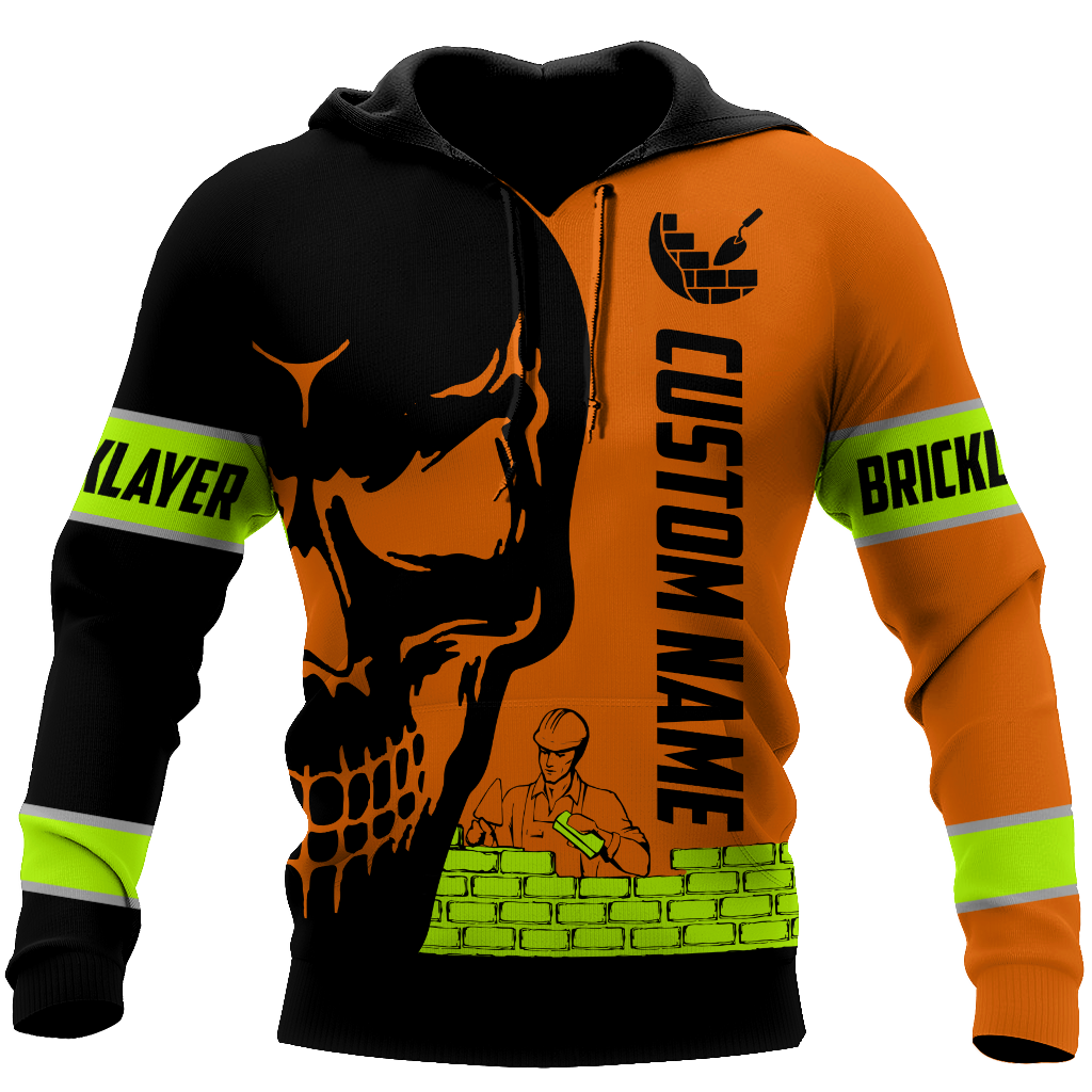 Premium Unisex Hoodie Customize Bricklayer Safety Skull ML