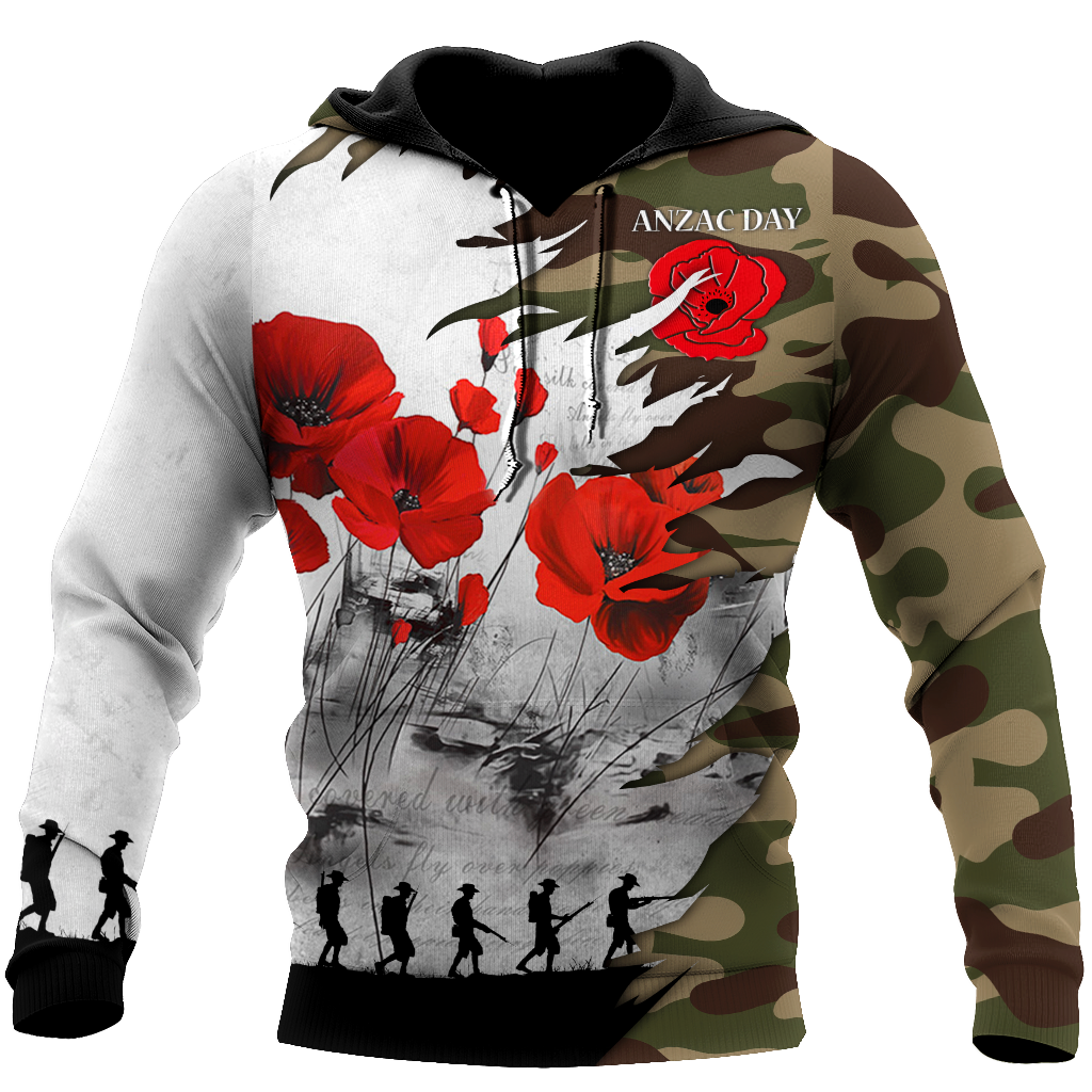 Premium Unisex Hoodie Poppy Flower Anzac Day ML
