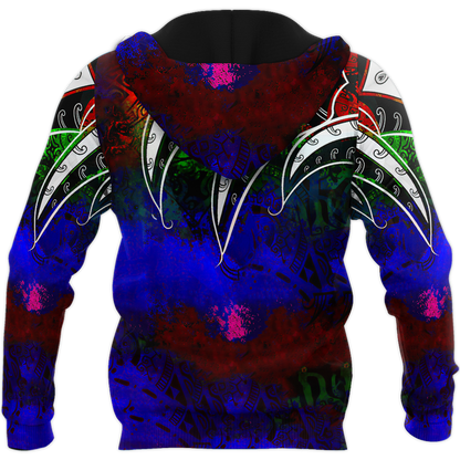 Amazing Polynesian Tattoo And Color Personalized Unisex Deluxe Hoodie ML
