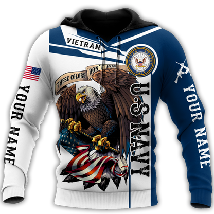 Custom name US Navy Veteran 3d printed shirts Proud Military