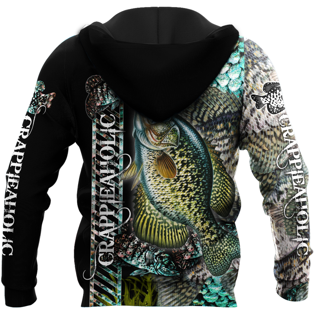 Fishaholic Crappie Fishing camo unisex 3d all over printed shirts