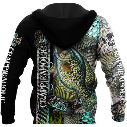 Fishaholic Crappie Fishing camo unisex 3d all over printed shirts