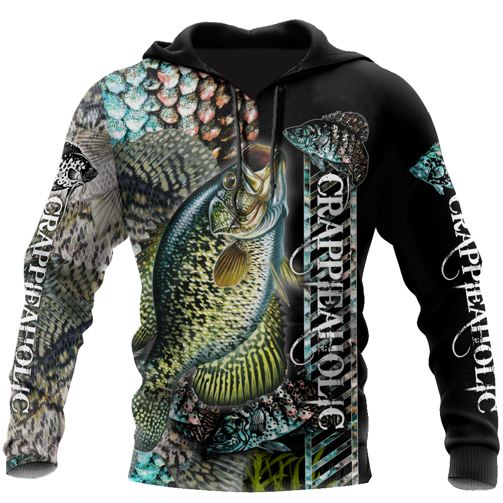 Fishaholic Crappie Fishing camo unisex 3d all over printed shirts