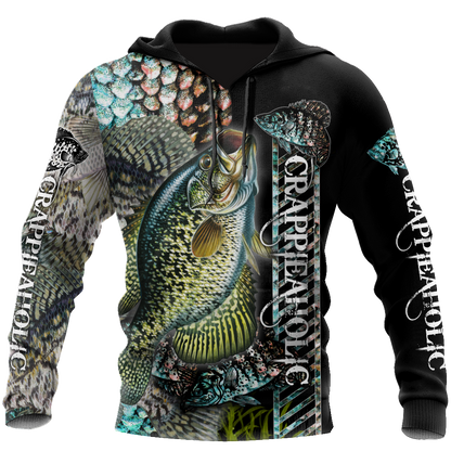 Fishaholic Crappie Fishing camo unisex 3d all over printed shirts