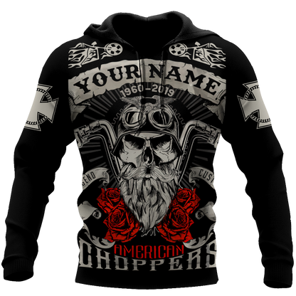 Customize Name Motorcycle Racing 3D All Over Printed Unisex Shirts American Choppers