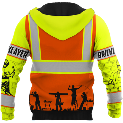 Premium Unisex Hoodie Customize Bricklayer Safety ML