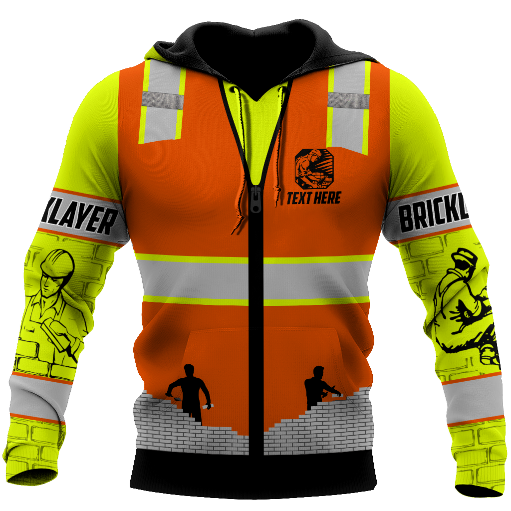 Premium Unisex Hoodie Customize Bricklayer Safety ML