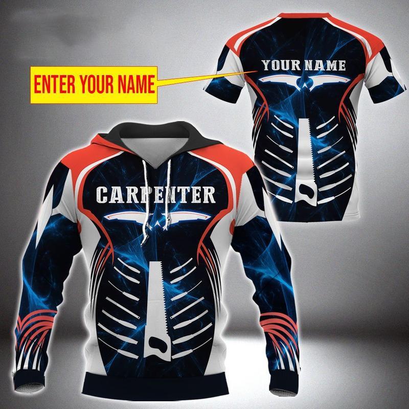 Premium Carpenter Custom Name 3D All Over Printed Unisex Shirts
