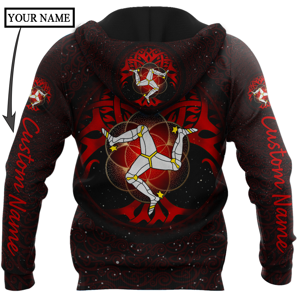 Custom name Celtic culture Triskelion Triple Red pattern 3D print shirts