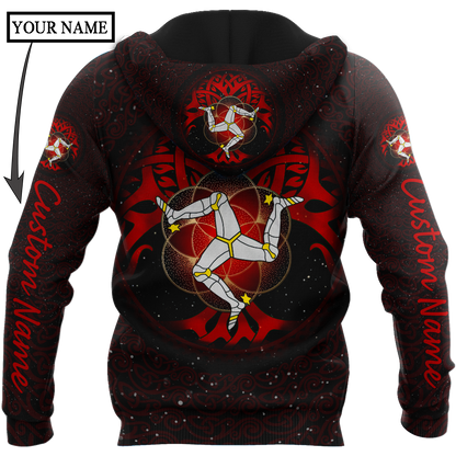 Custom name Celtic culture Triskelion Triple Red pattern 3D print shirts