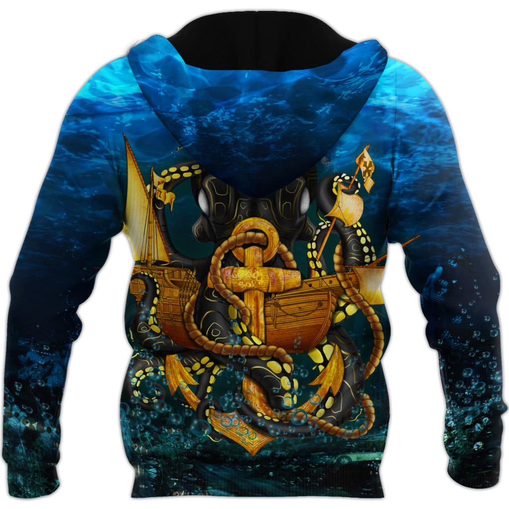 Premium Unisex Hoodie Kraken Octopus King of The Seven Seas V ML