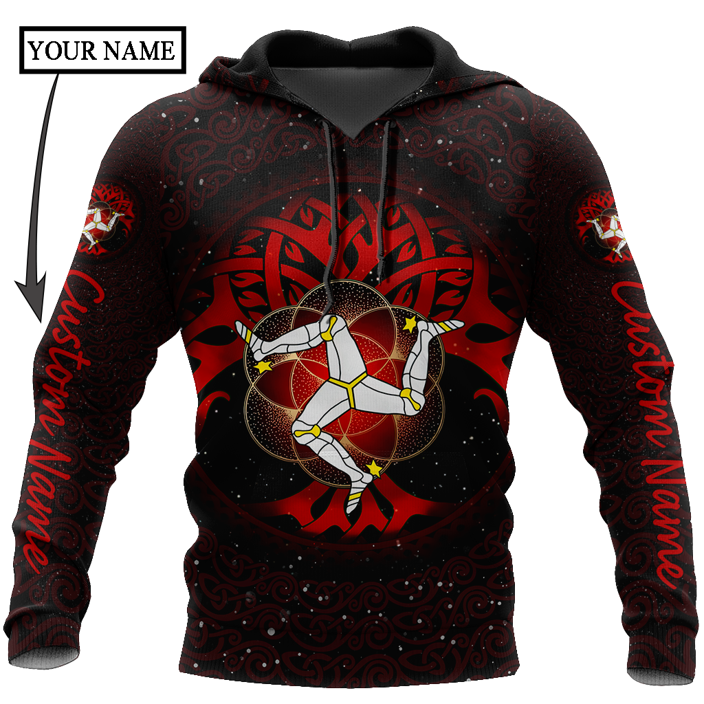 Custom name Celtic culture Triskelion Triple Red pattern 3D print shirts
