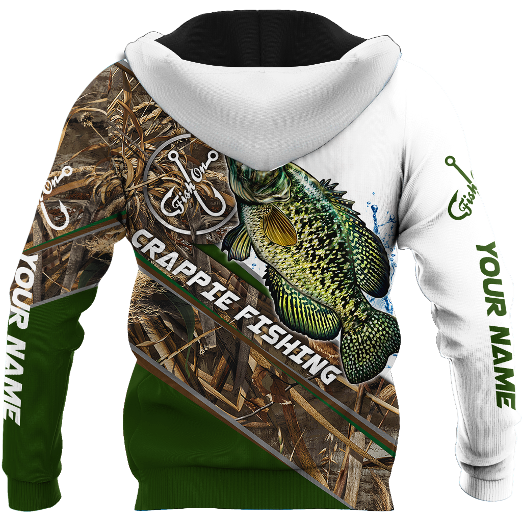 Custom name Crappie Fishing camo 3D print shirts