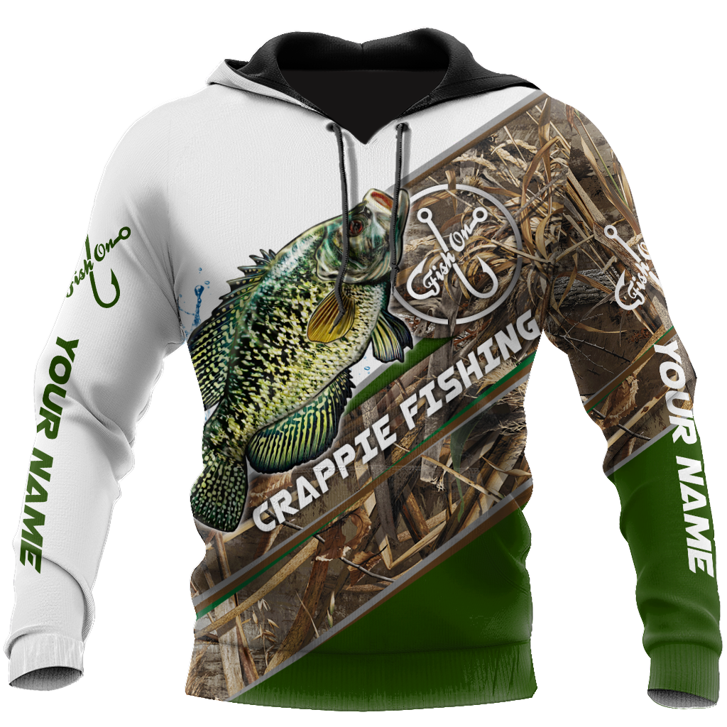 Custom name Crappie Fishing camo 3D print shirts