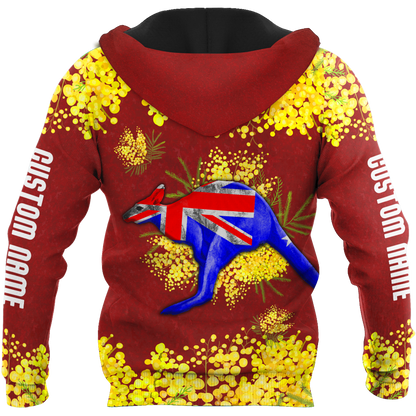Tmarc Tee Custom name Australia Kangaroo Golden Wattle shirts