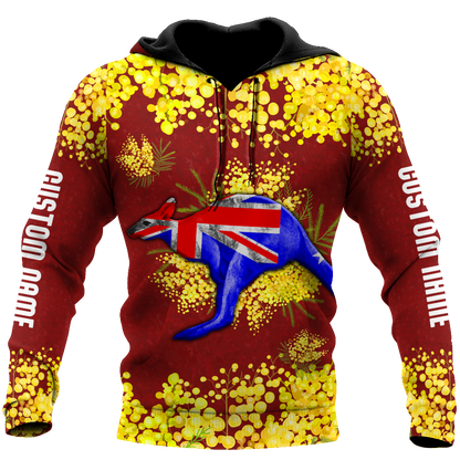 Tmarc Tee Custom name Australia Kangaroo Golden Wattle shirts