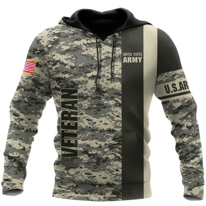 US Army Veteran Personalized name 3D All Over Printed Unisex Shirts