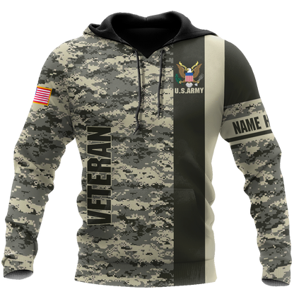 US Army Veteran  Personalized name 3D All Over Printed Unisex Shirts